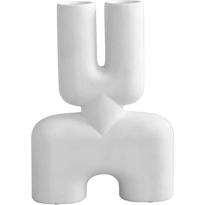 Cobra Double Medio Dekorativ Vas, Benvit