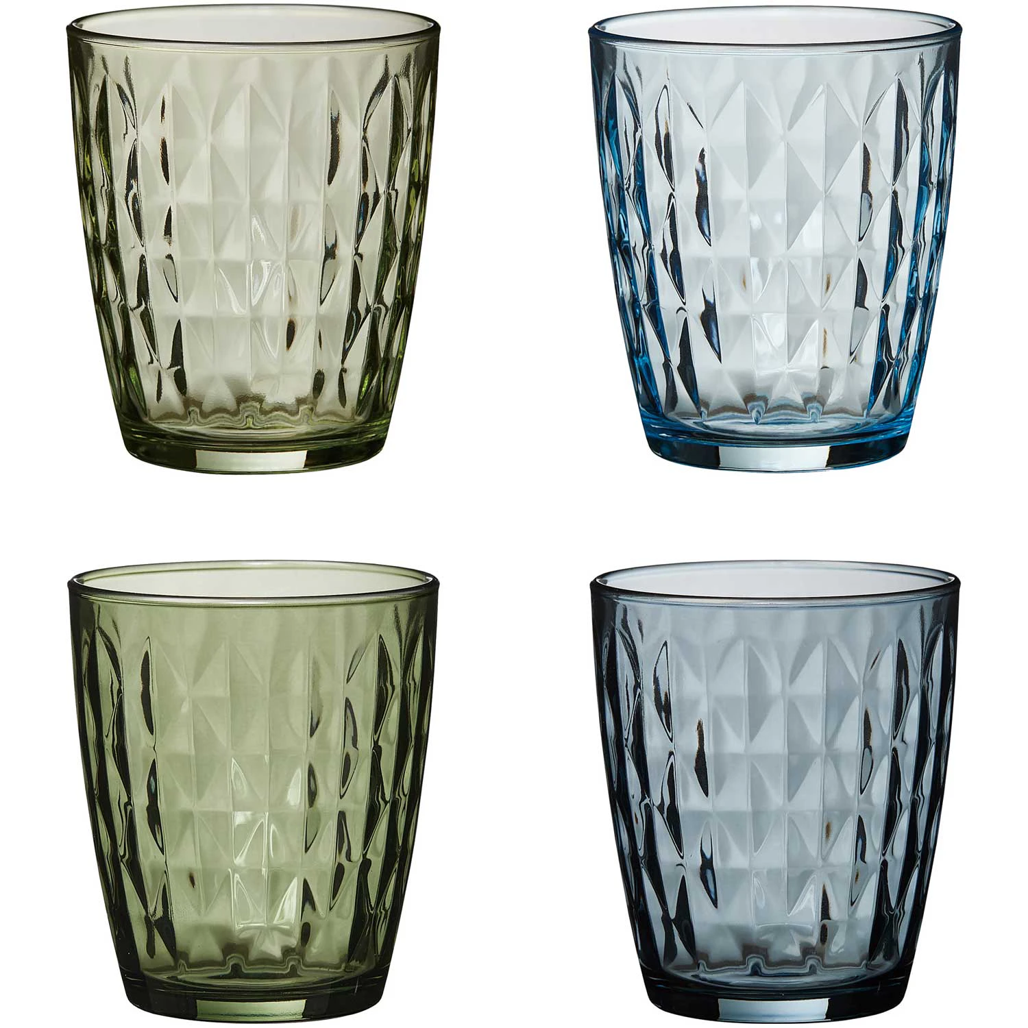 aida mosaik dricks 4-pack 34 cl grön - dricksglas glas blå