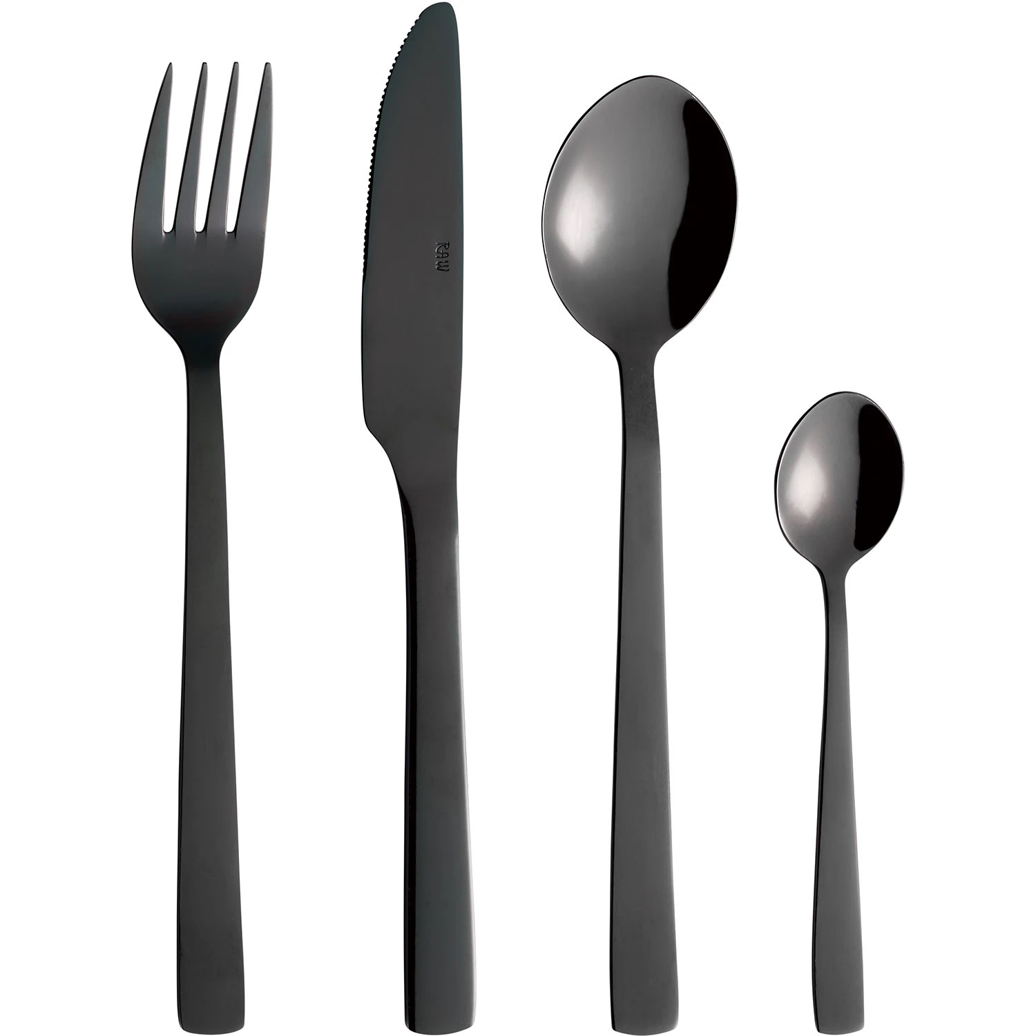 Aida Raw Bestickset 24-pack - Bestickset Rostfritt Stål Svart