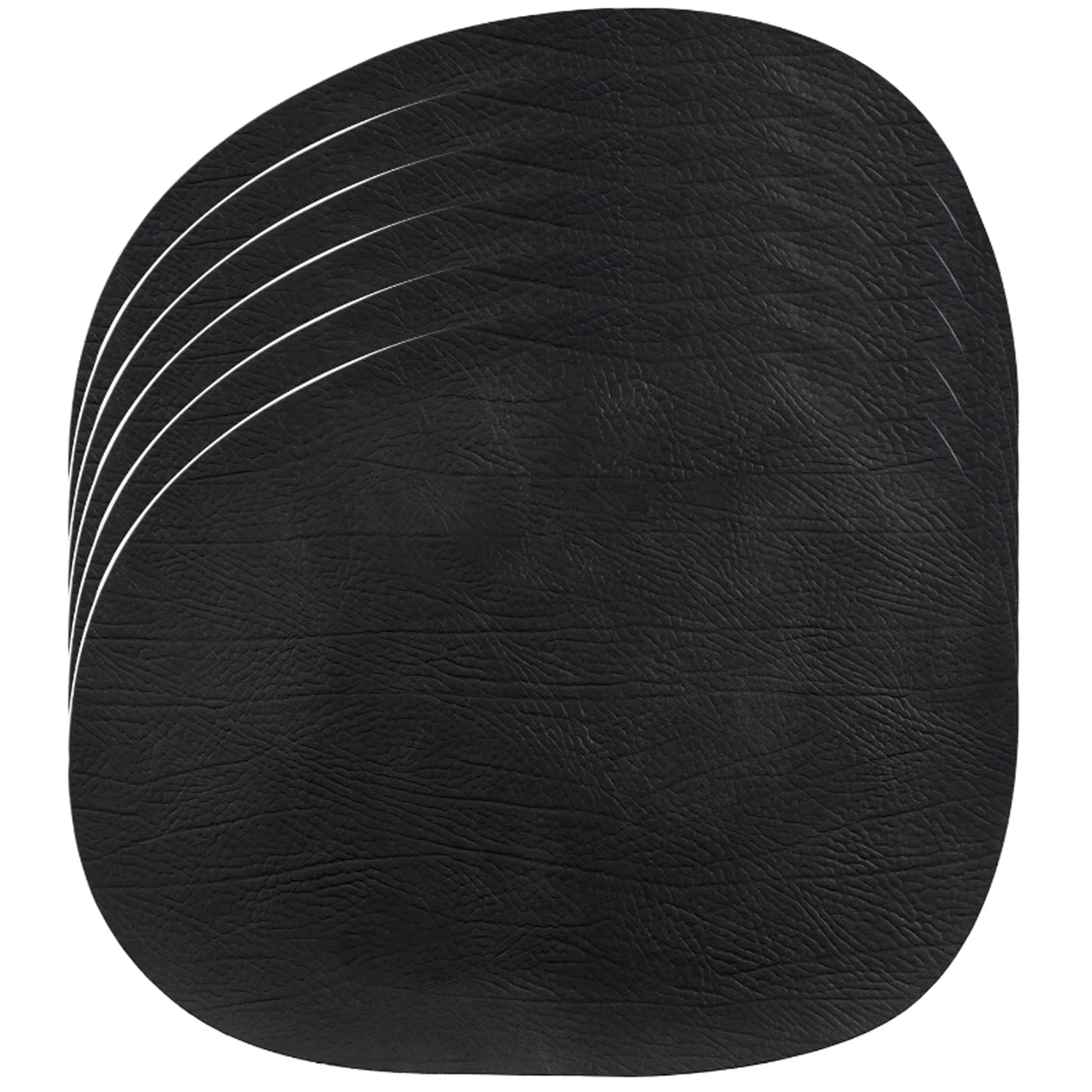 Aida Raw Bordstablett 6-pack - Bordstabletter & Glasunderl&auml;gg L&auml;der Svart