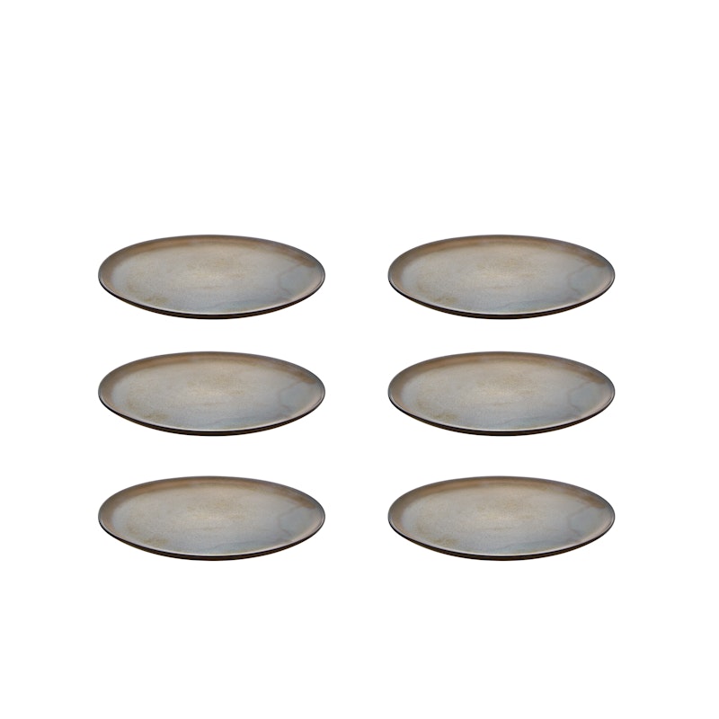 Raw Dessertfat 20 cm 6-pack, Metallic Brown