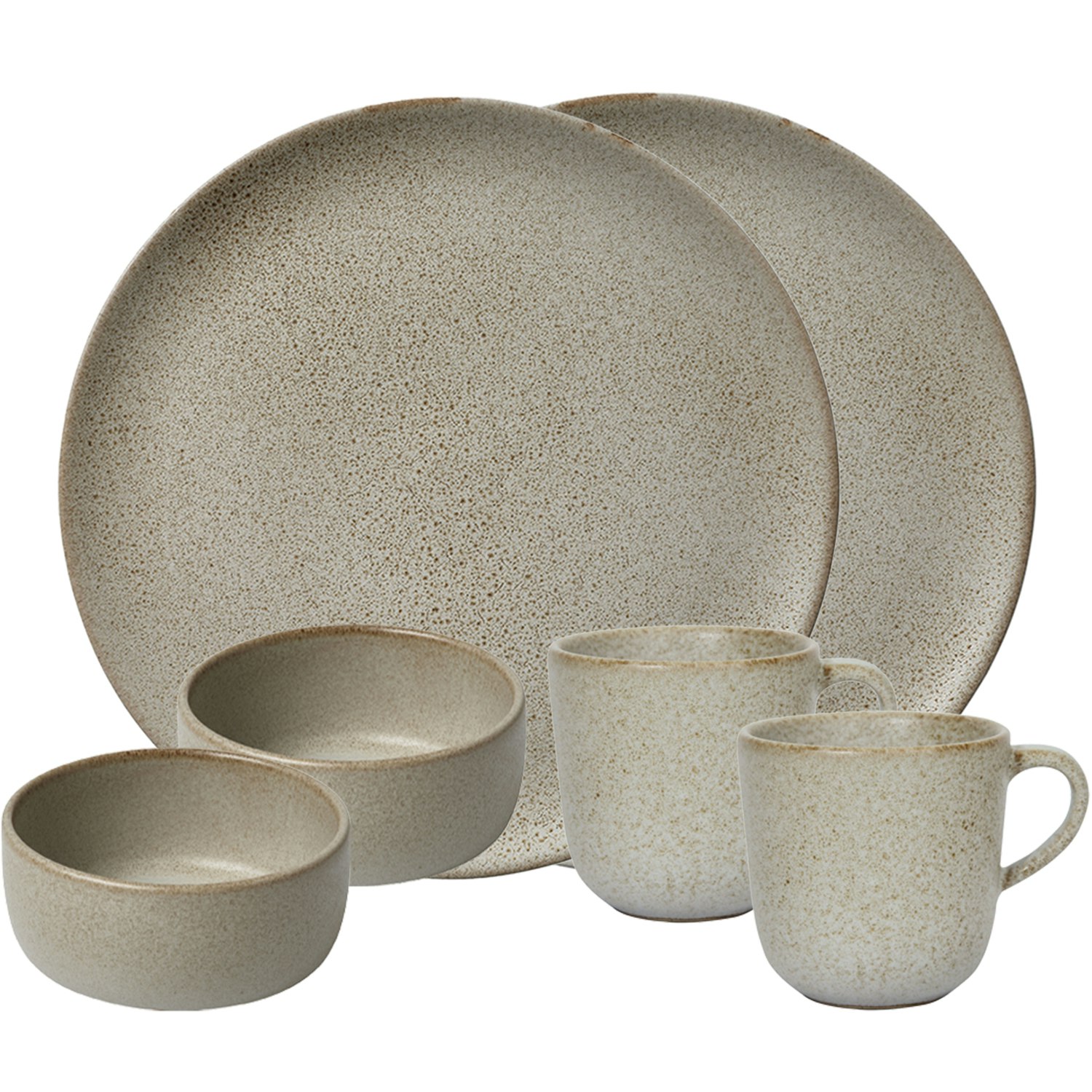 Aida Raw Frukostset 6 Delar - Serviser & Startset Stengods Sandy Beige
