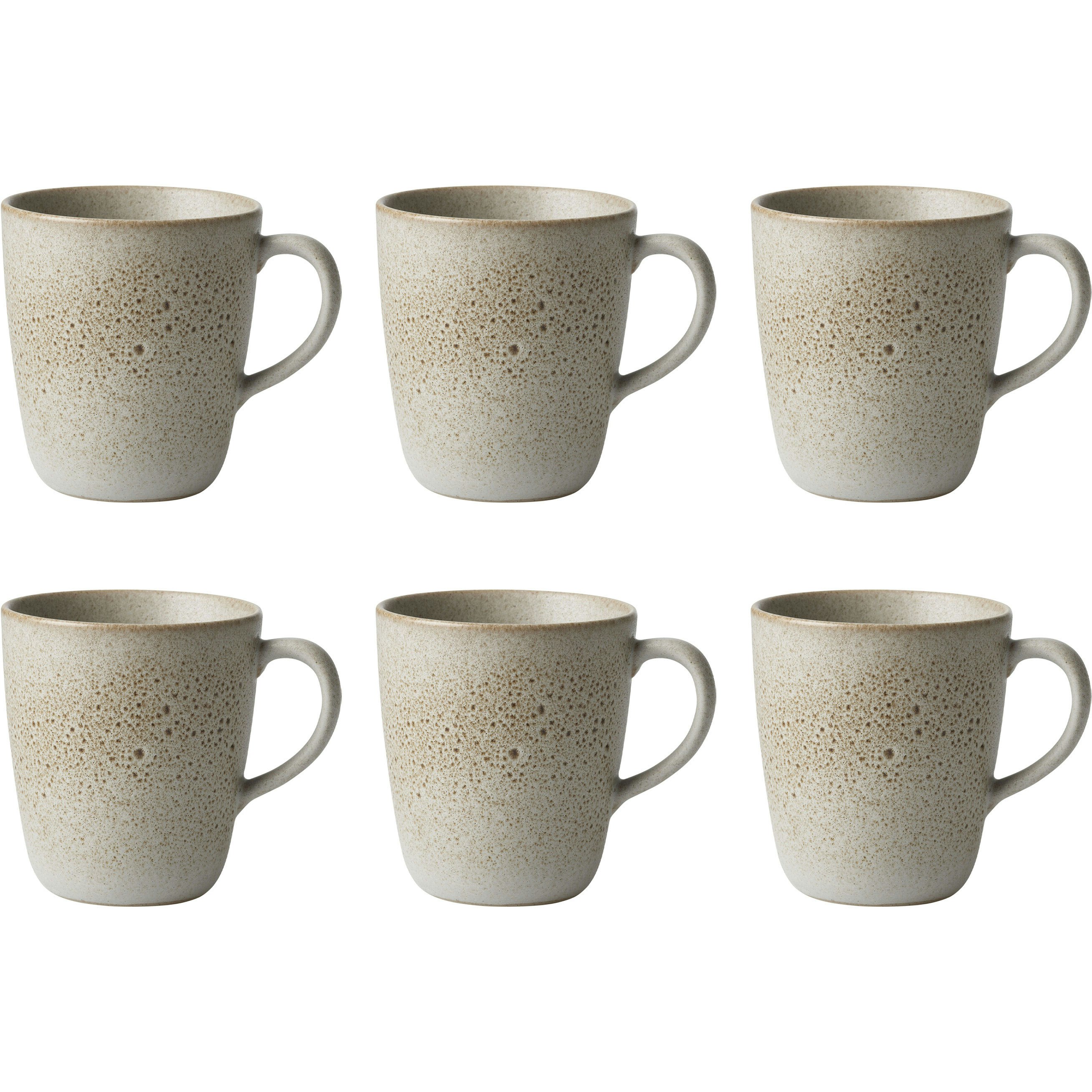 Aida Raw Mugg Med Handtag 35 Cl 6-pack - Tekoppar Stengods Sandy Beige