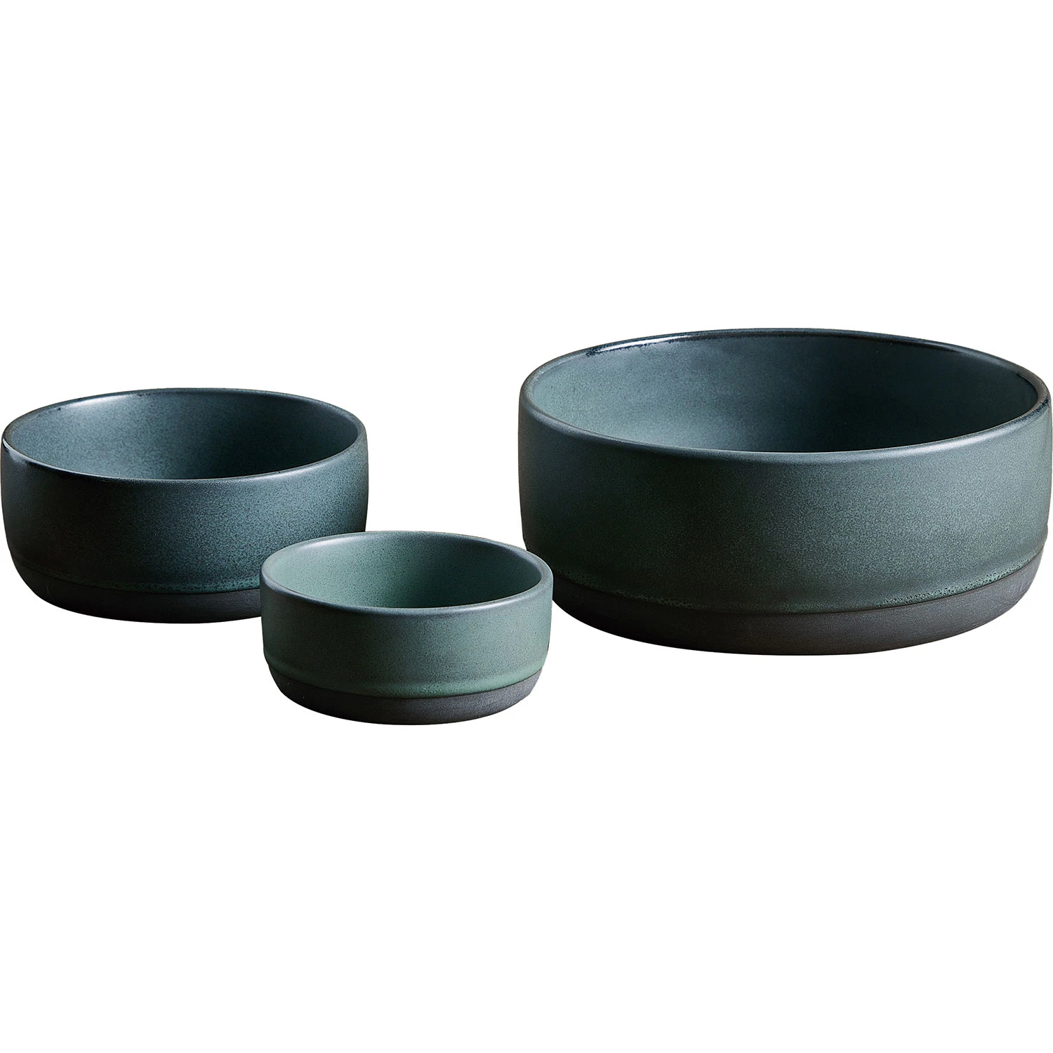 Aida Raw Sk&aring;lset 3-pack - Serveringssk&aring;lar Stengods Northern Green