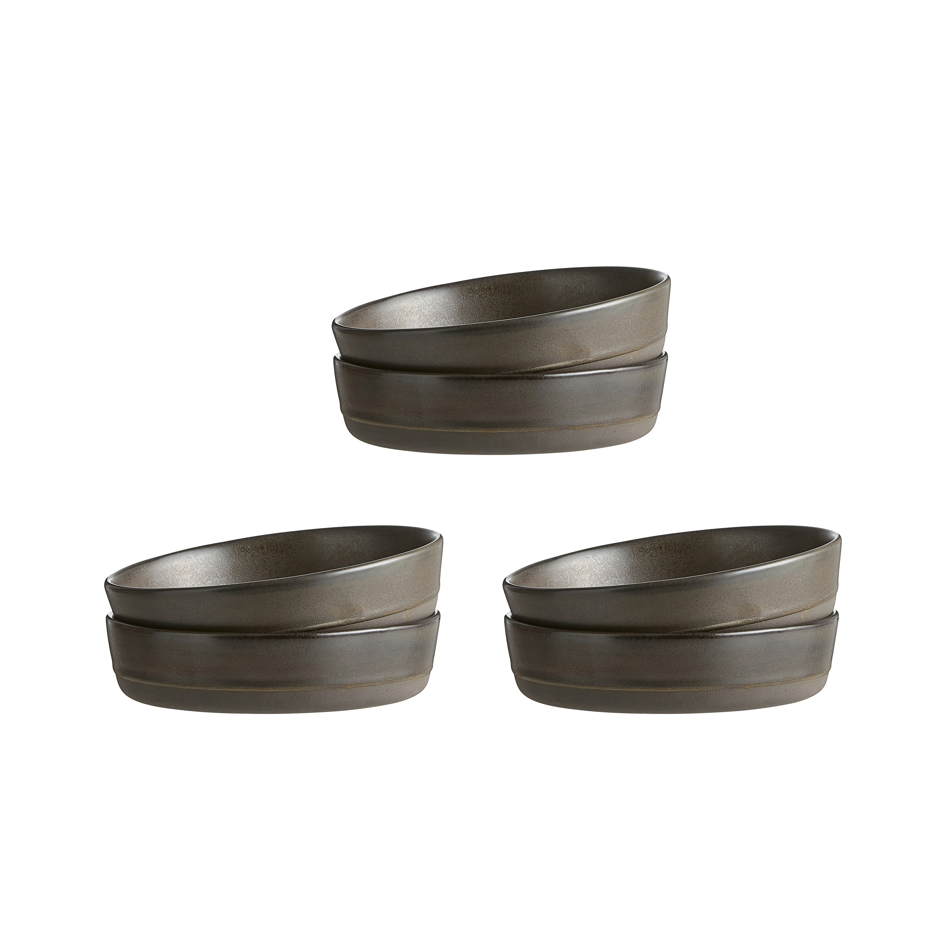 Aida Raw Soppsk&aring;lar 19,4 Cm 6-pack - Serveringssk&aring;lar Stengods Metallic Brown