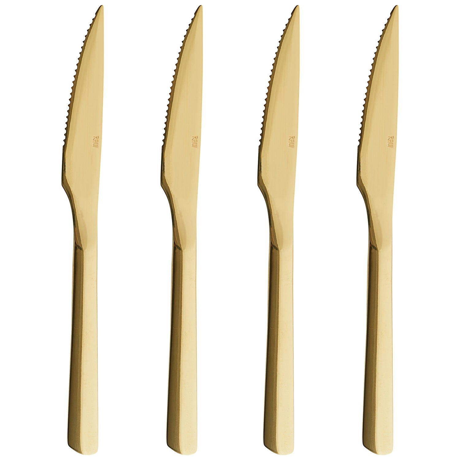aida raw stekkniv 4-pack - rostfritt stål guld