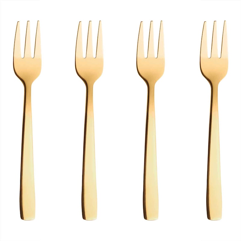 Raw Tårtgaffel 4-Pack, Guld