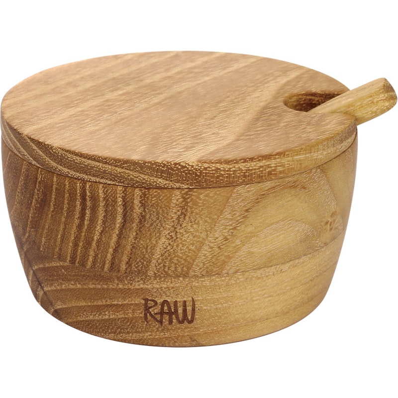 RAW Teak Saltkar Med Lock & Sked