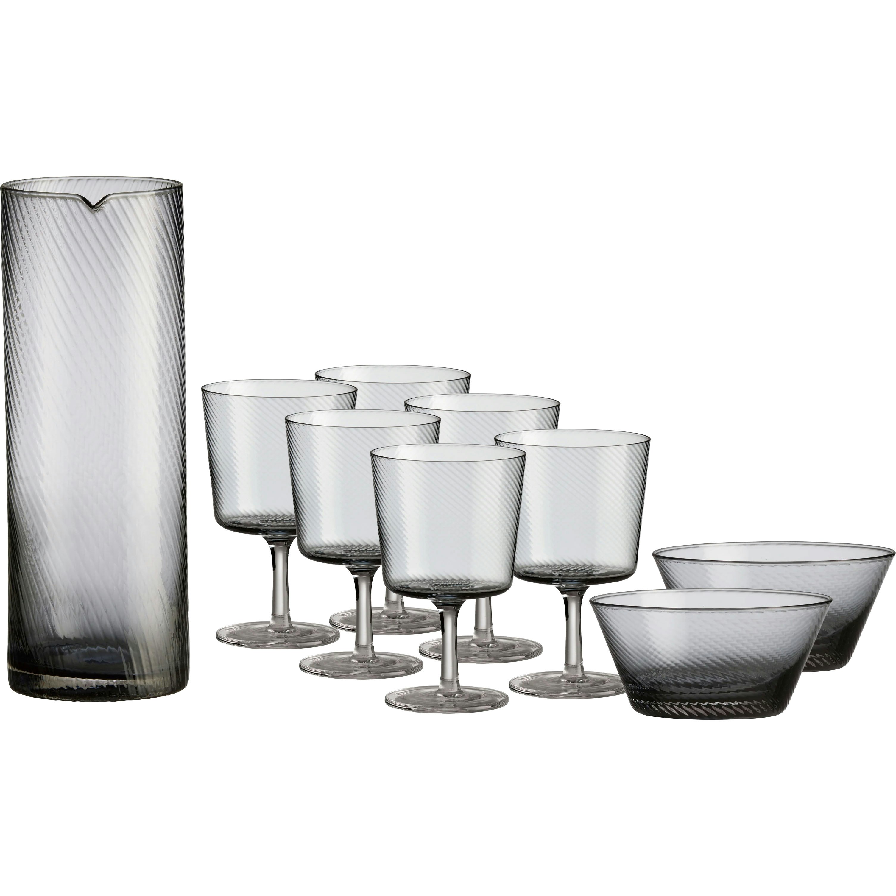 Aida Raw Unique Swirl Set 9-pack - Vinglas Glas Smoke