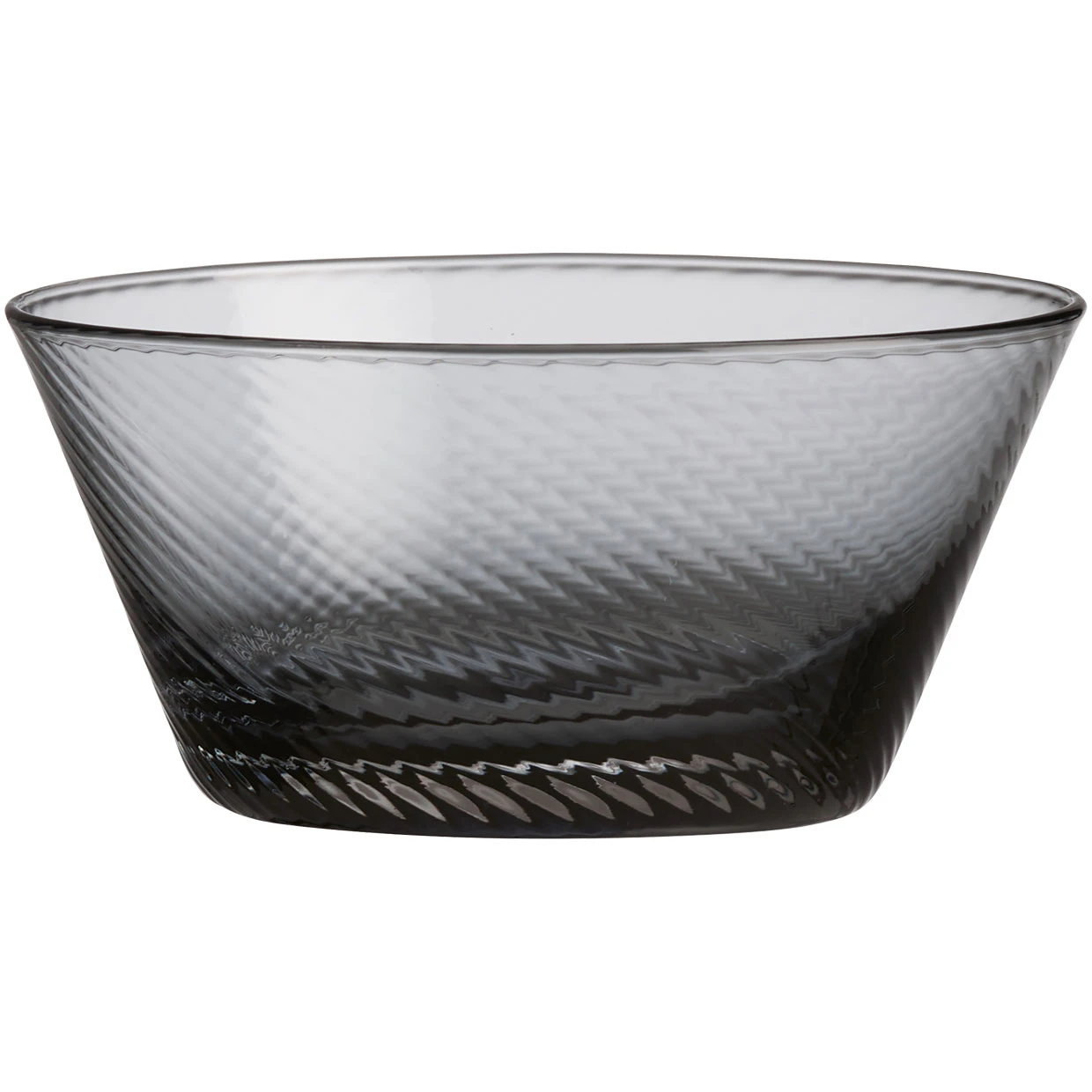 Aida Raw Unique Swirl Sk&aring;l 12,5 Cm R&ouml;k - Serveringssk&aring;lar Glas Smoke