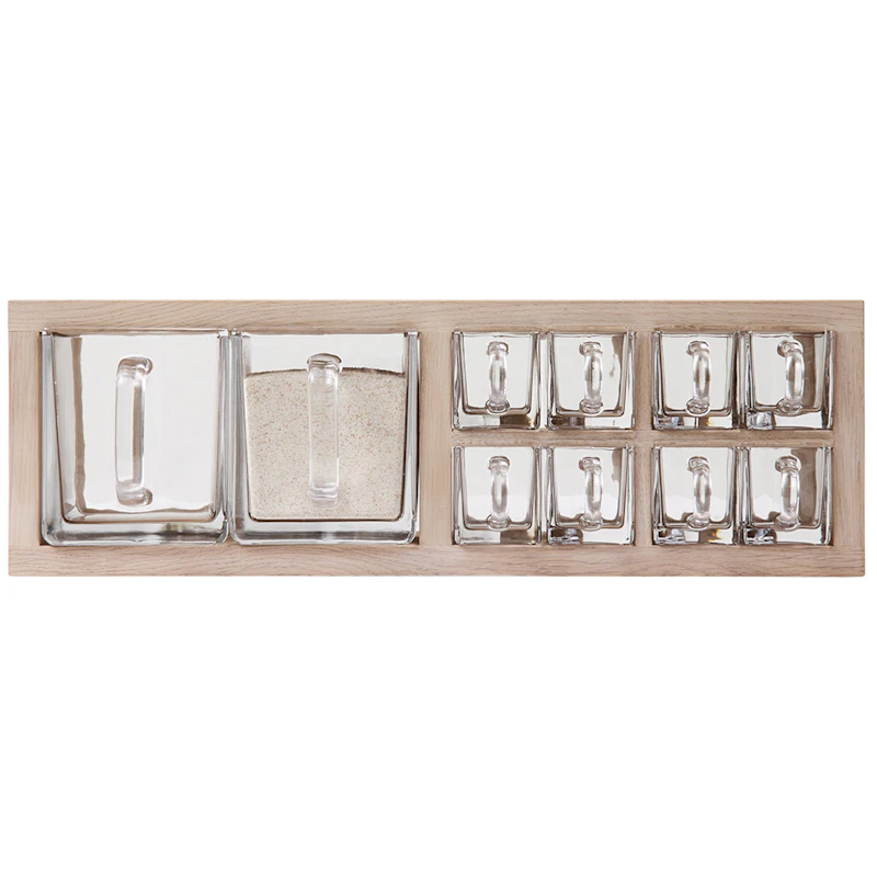 A-Organizer Hylla Med 10 Glasbehållare, Ek