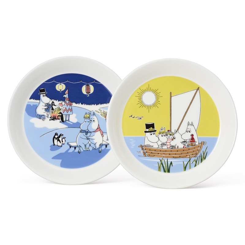 Mumin Tallrik 2-pack, Segling & Vinterbrasa