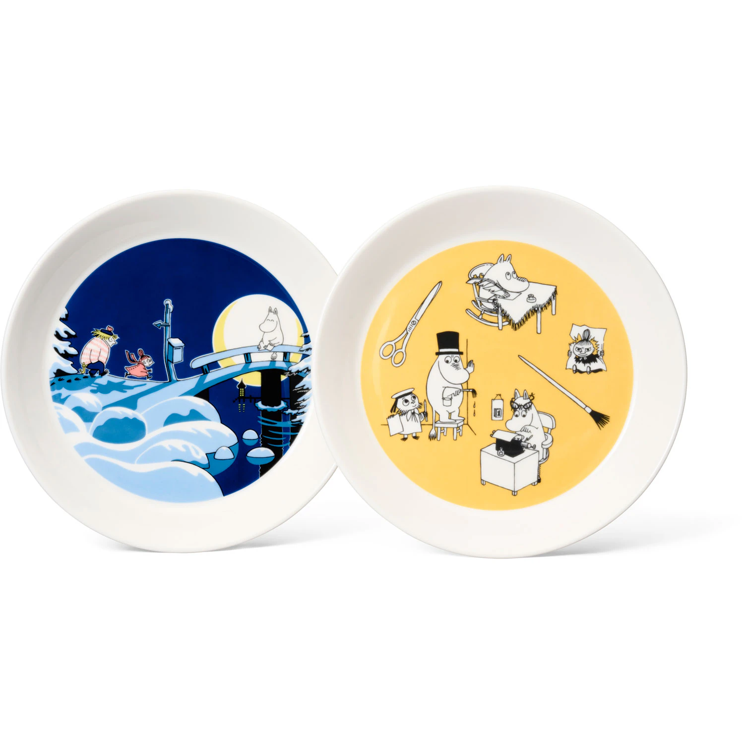 Moomin Arabia Mumin Tallrikar 19 Cm 2-pack Kontor & Vinternatt - Assietter Porslin Vit