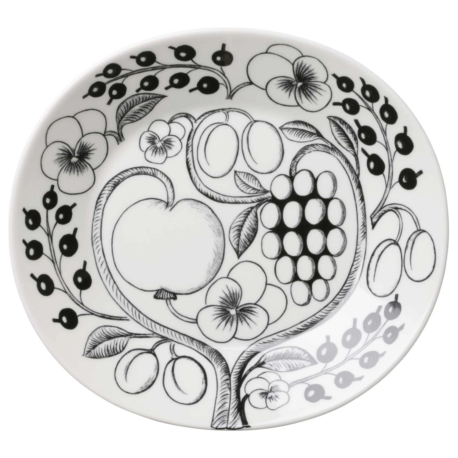 arabia paratiisi oval tallrik 25 cm - porslin svart