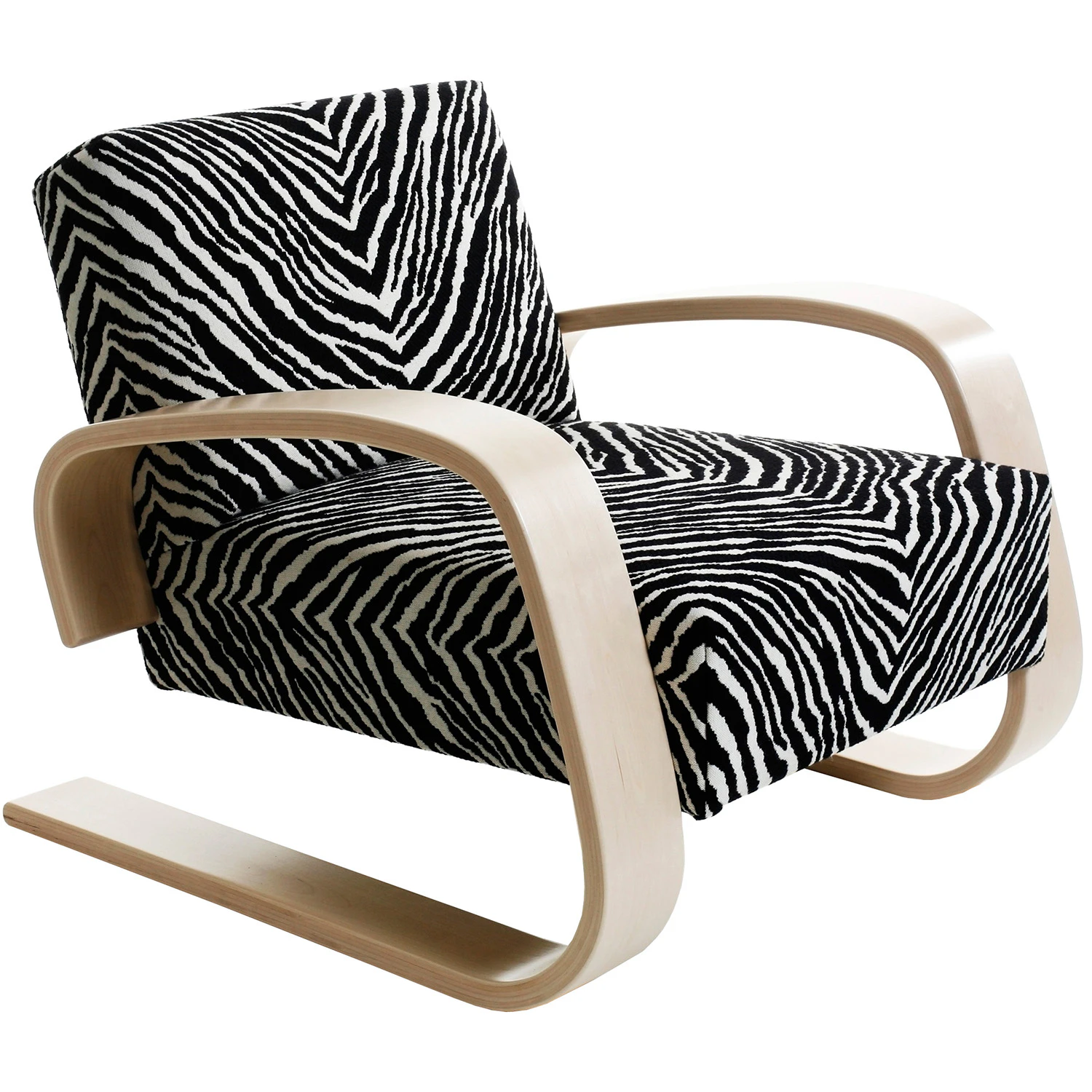 Artek 400 "Tank" F&aring;t&ouml;lj Zebra - F&aring;t&ouml;ljer Textil Svart