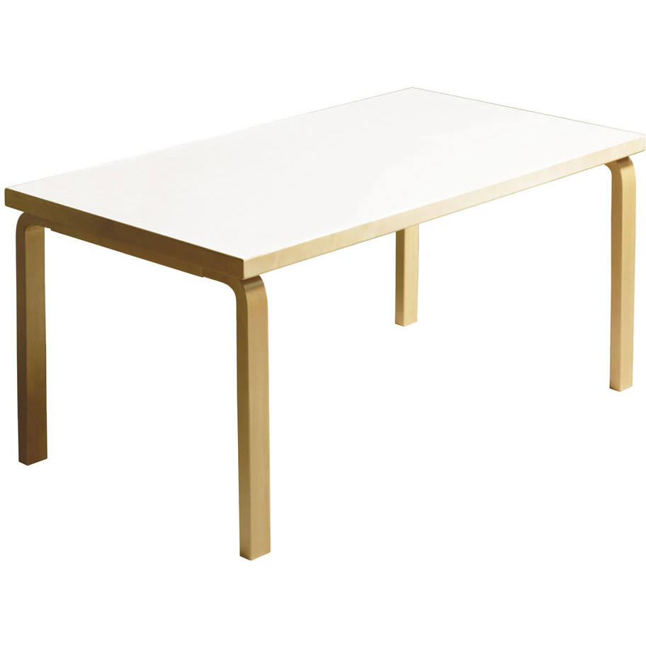 artek 82b bord 85x135 cm - laminat vit laminat