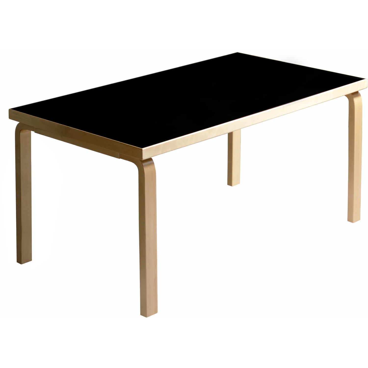 artek 82b bord 85x135 cm - linoleum svart linoleum