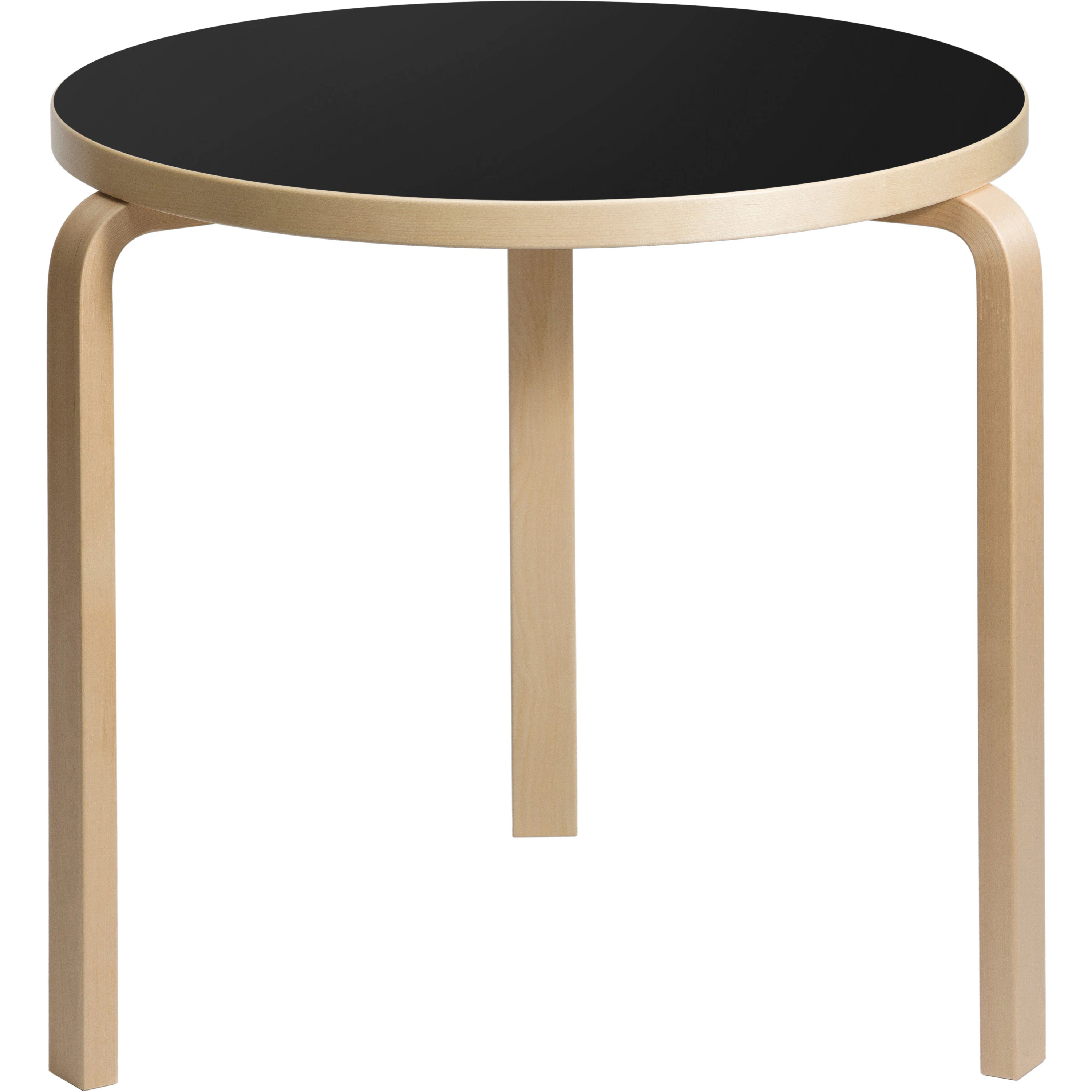 artek 90b bord 75 cm linoleum - björk svart