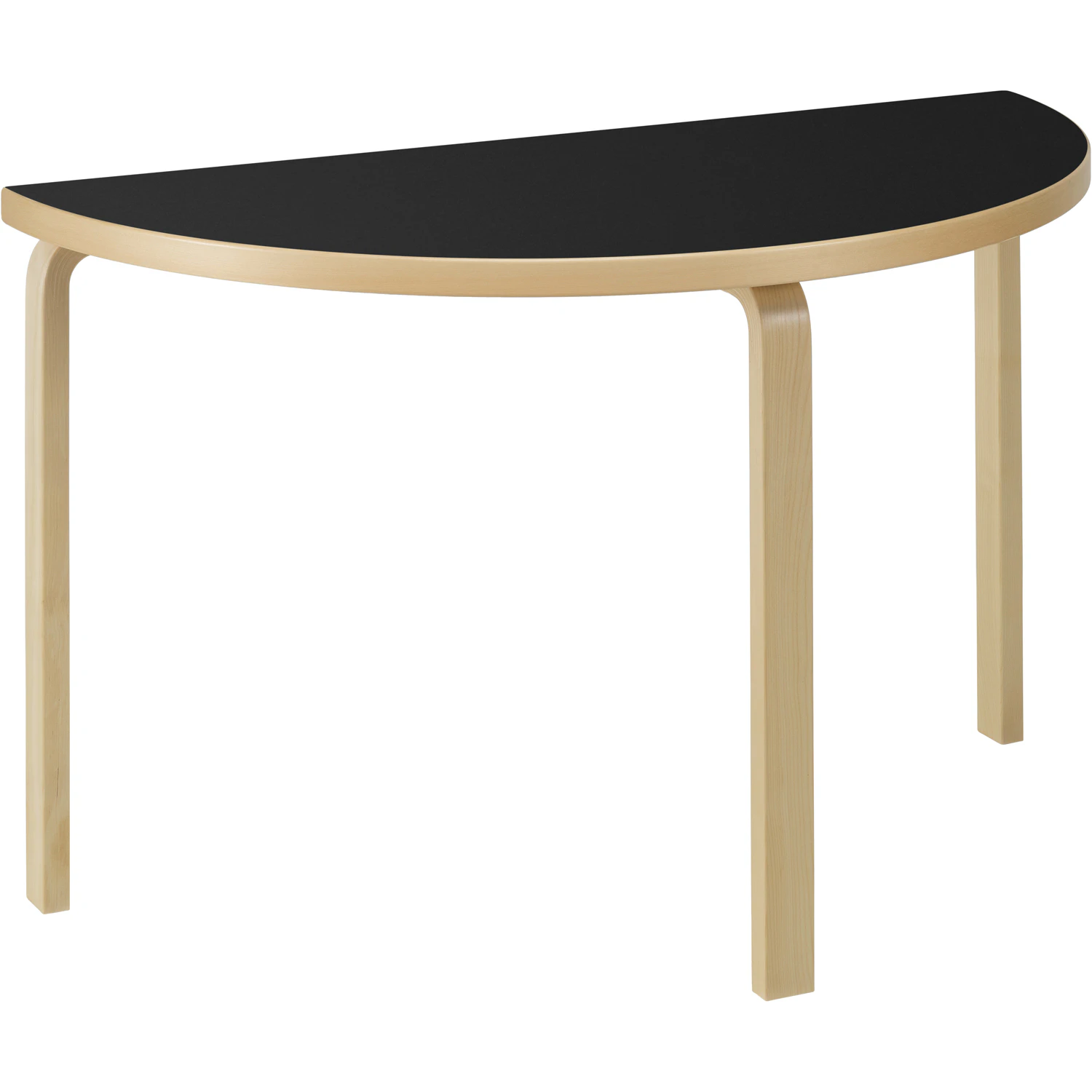 artek 95 bord halvrund - linoleum svart linoleum