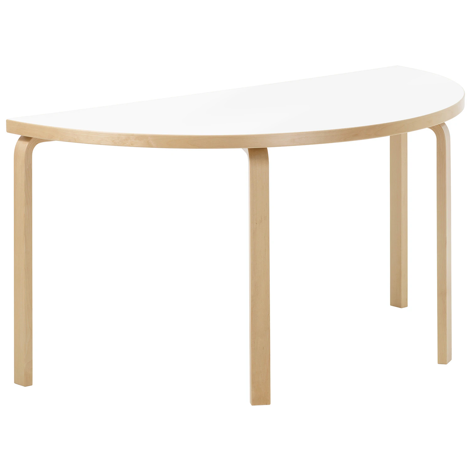 artek aalto 96 bord halvrund - laminat vit
