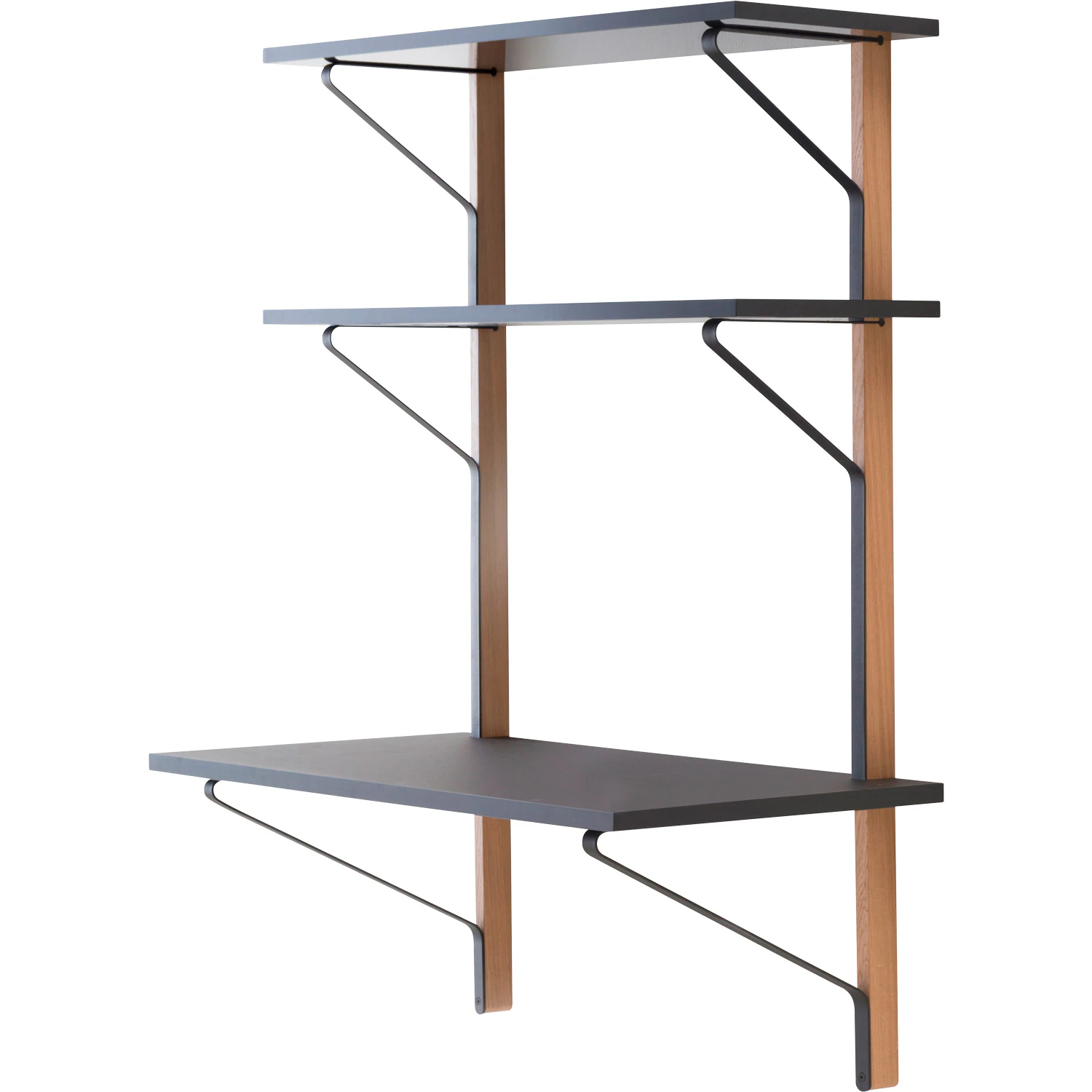 Artek Kaari Reb 013 V&auml;gghylla Med Skrivbord - Skrivbord Linoleum Svart