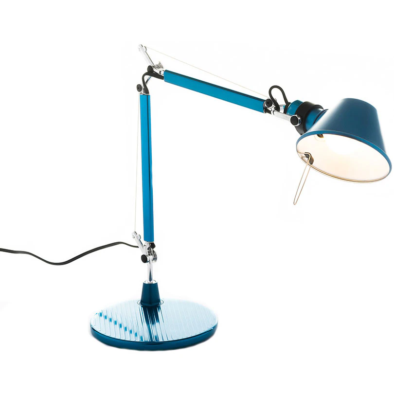 Artemide Tolomeo Micro Bordslampa Anodiserad - Bordslampor Stål Blå