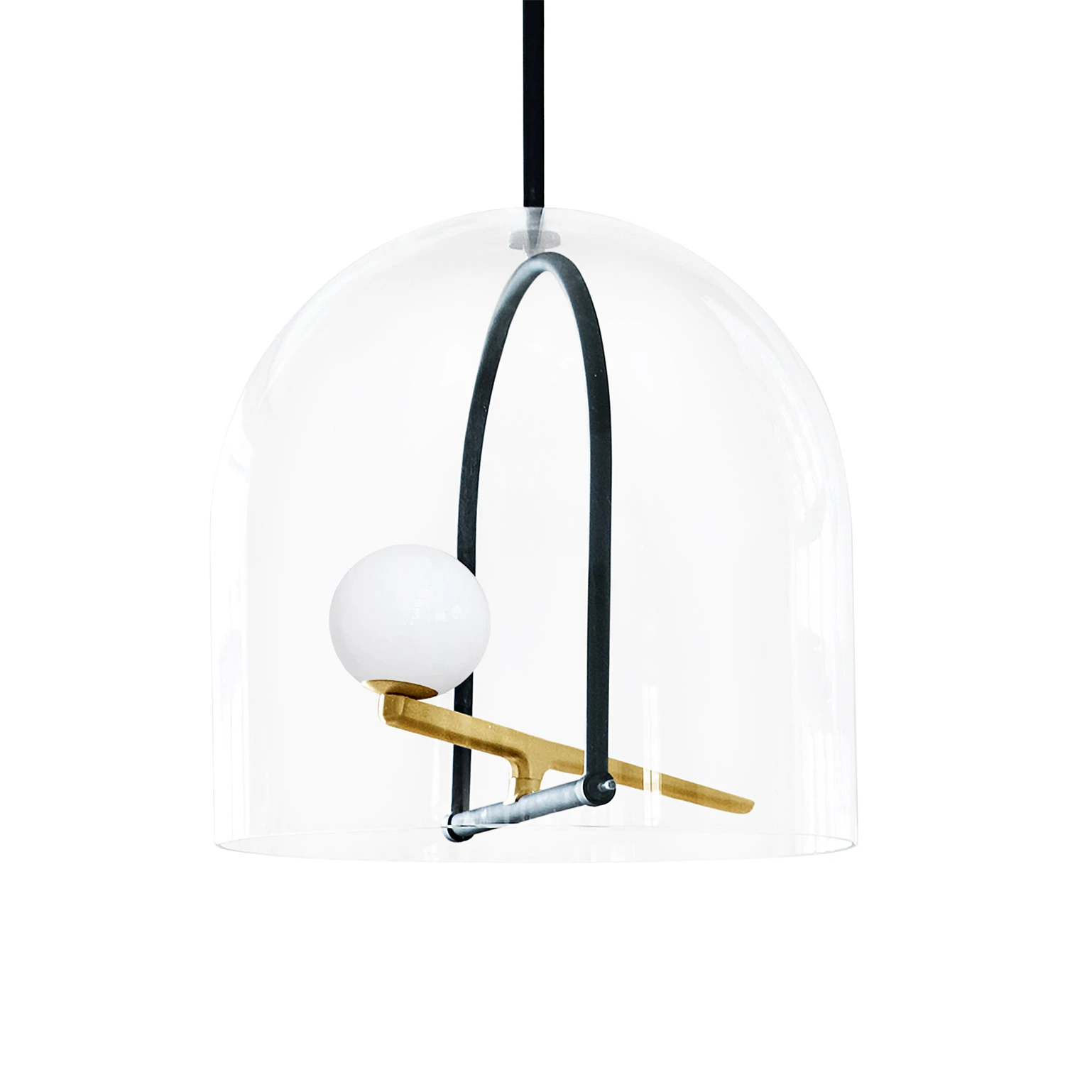 Artemide Yanzi S Pendel / Mässing - Pendellampor Glas Svart