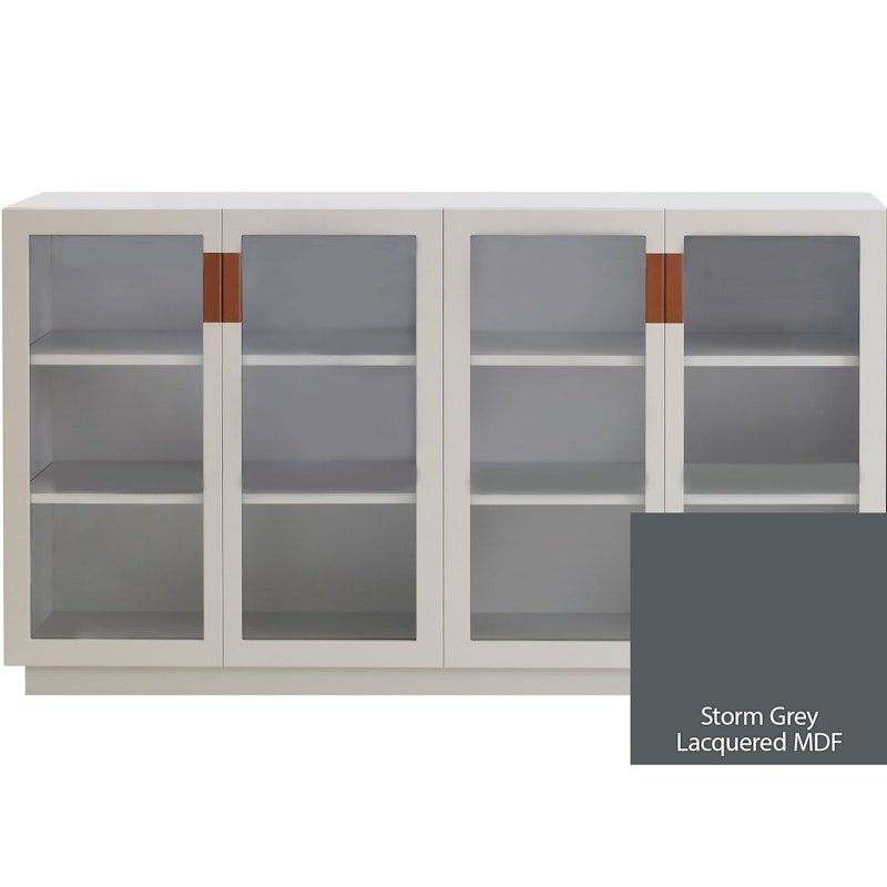 Frame 160 Medium Vitrinskåp Med Glasdörrar, Storm Grey / Konjak