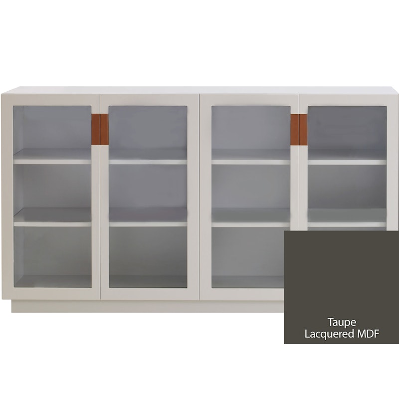 Frame 160 Medium Vitrinskåp Med Glasdörrar, Taupe / Konjak