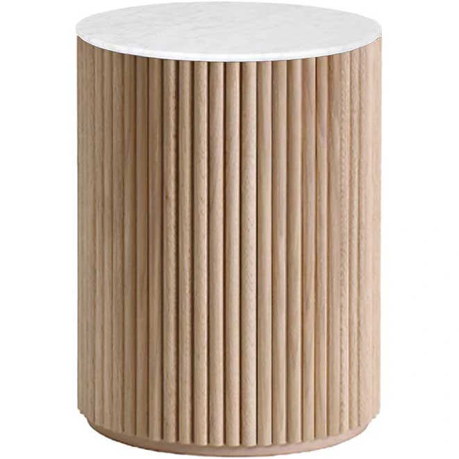Asplund Petit Palais Sk&auml;nk Marmor 55 Cm - Sidobord & Avlastningsbord Ekfan&eacute;r Vitbetsad Ek
