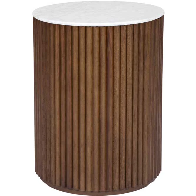 Asplund Petit Palais Sk&auml;nk Marmor 55 Cm Teak - Sidobord & Avlastningsbord Askfan&eacute;r Teakbetsad Ask