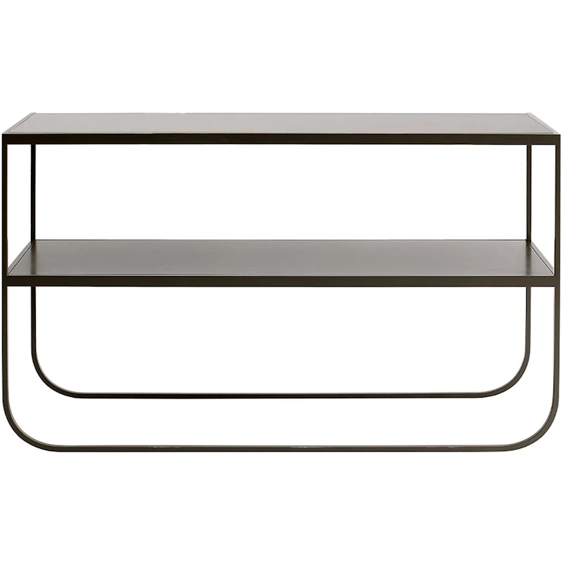 Tati Console 120 Sidobord, Char Grey / Lackat Glas