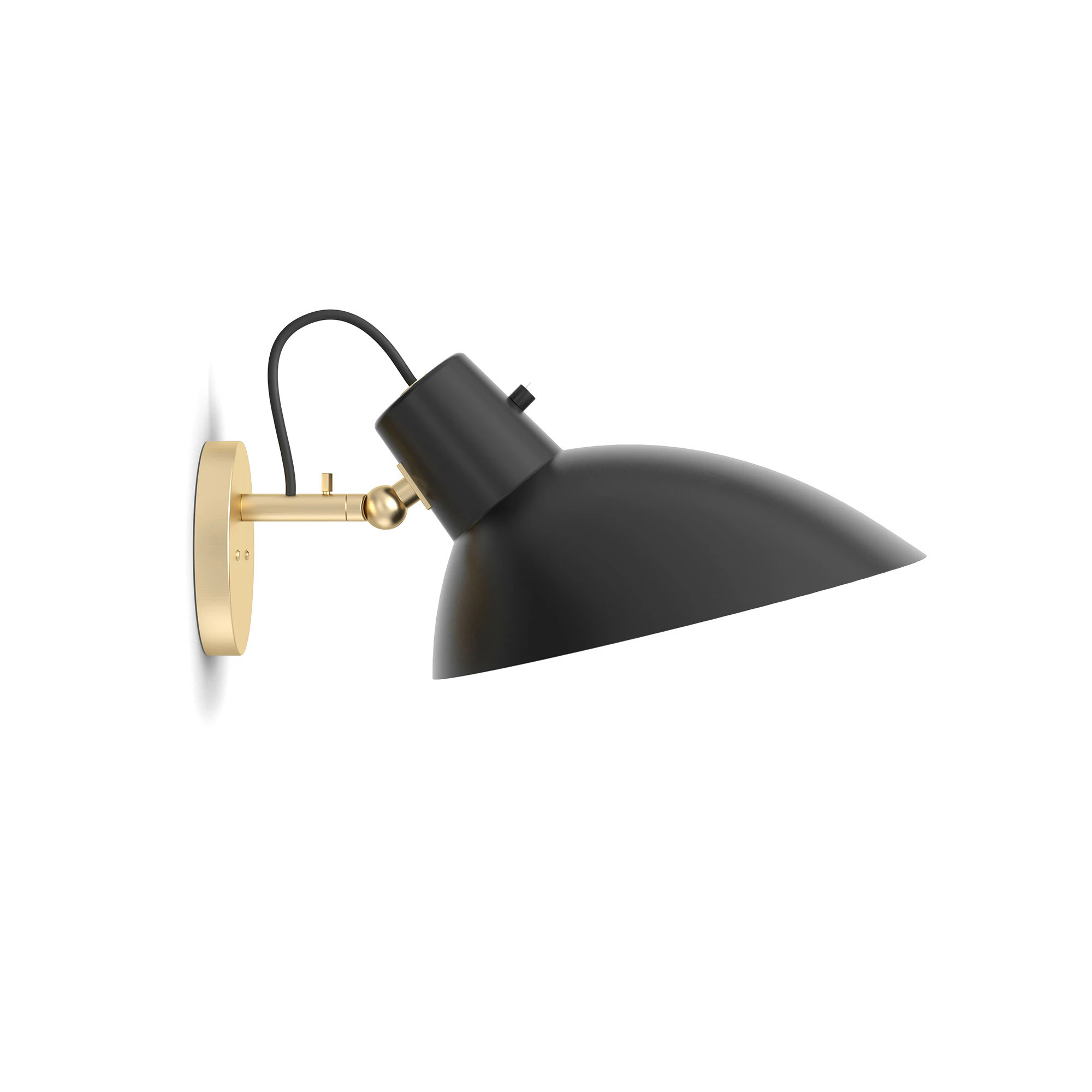 Astep Vv Cinquanta Wall Brass Mount Black Reflector With Switch - V&auml;gglampor Svart