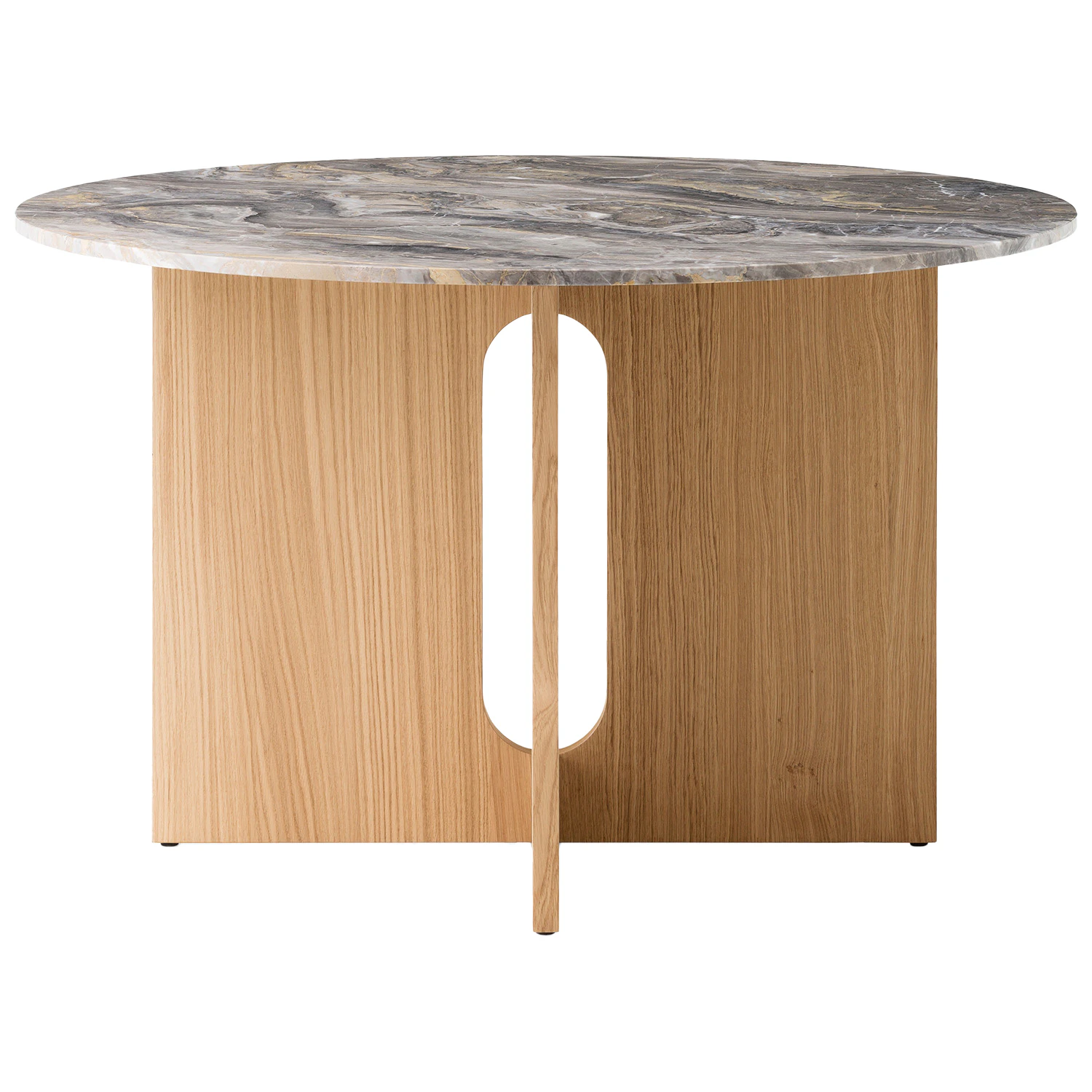 Audo Copenhagen Androgyne Matbord &Oslash;120 Cm Naturlig / Grey Galaxy - Matbord & Barbord Ek Neutral Ek