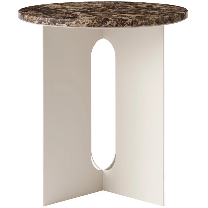 Audo Copenhagen Androgyne Sidobord Ivory / - Sidobord & Avlastningsbord Marmor Emperador