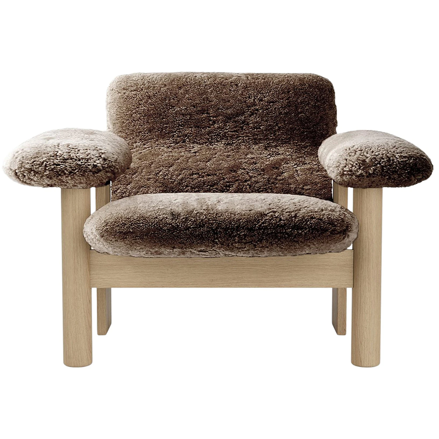 Audo Copenhagen Brasilia F&aring;t&ouml;lj L&aring;g Rygg Ek / Sheepskin - F&aring;rskinn Sahara