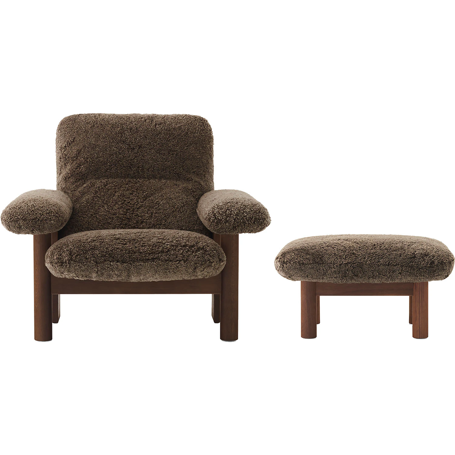 Audo Copenhagen Brasilia F&aring;t&ouml;lj Med Ottoman Walnut - Massiv Valn&ouml;t Root