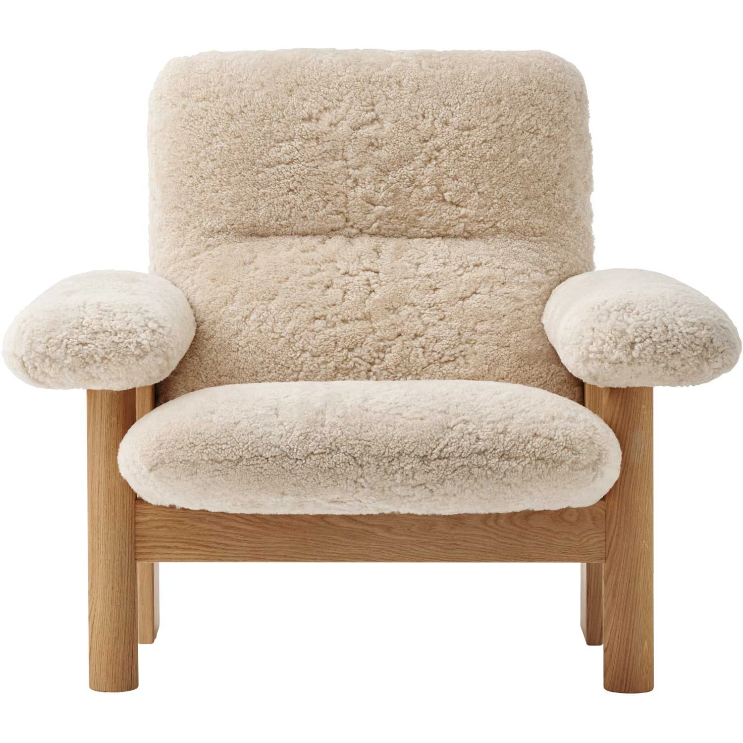 audo copenhagen brasilia fåtölj naturlig ek / - fårskinn sheepskin nature