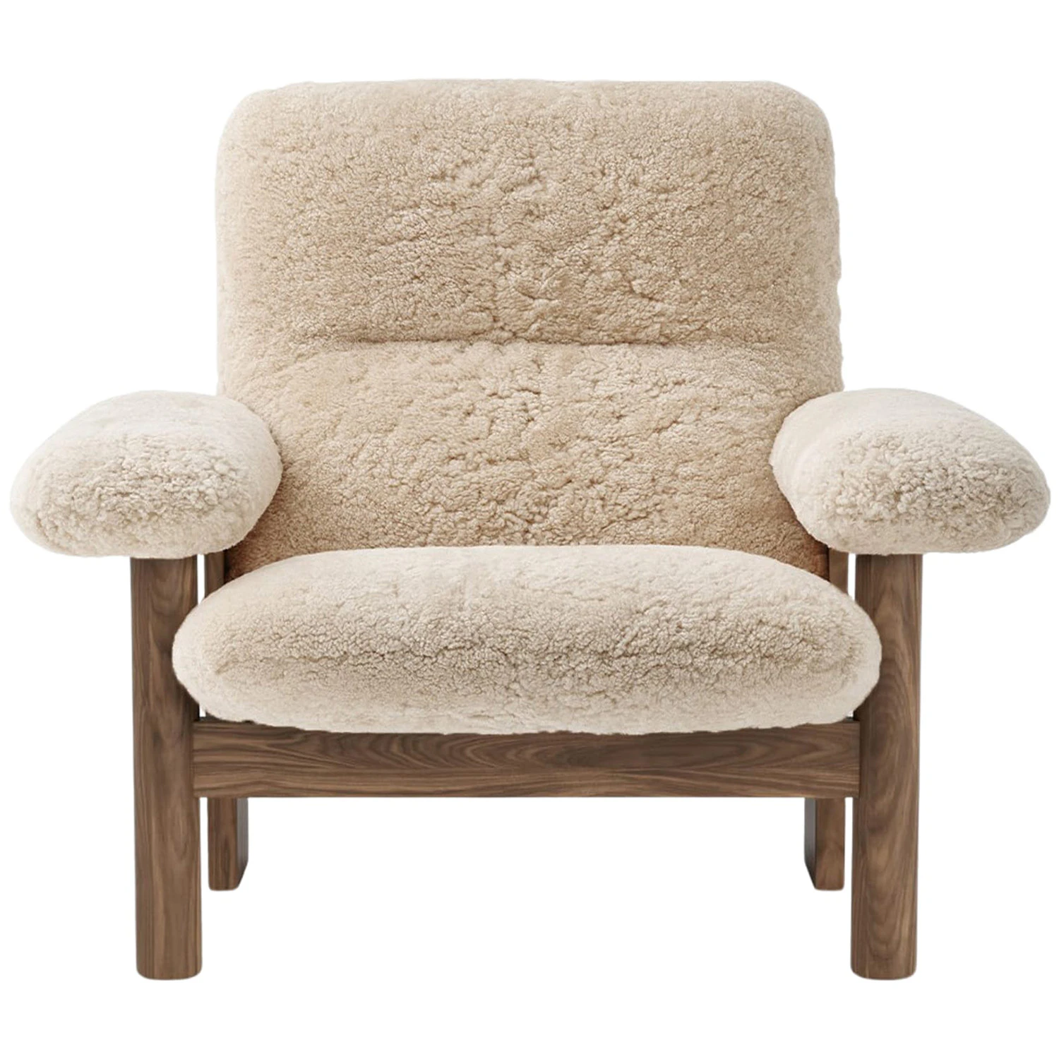 Audo Copenhagen Brasilia F&aring;t&ouml;lj Walnut / - F&aring;t&ouml;ljer Massiv Valn&ouml;t Sheepskin Nature