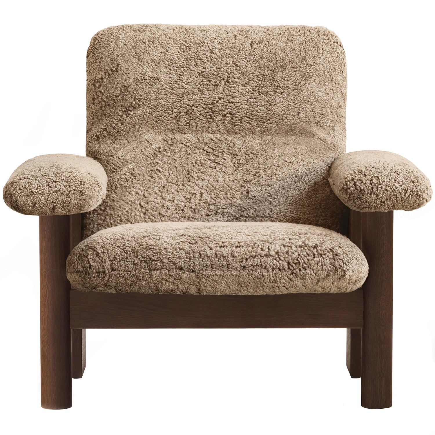 audo copenhagen brasilia fåtölj walnut / sheepskin - massiv valnöt sahara