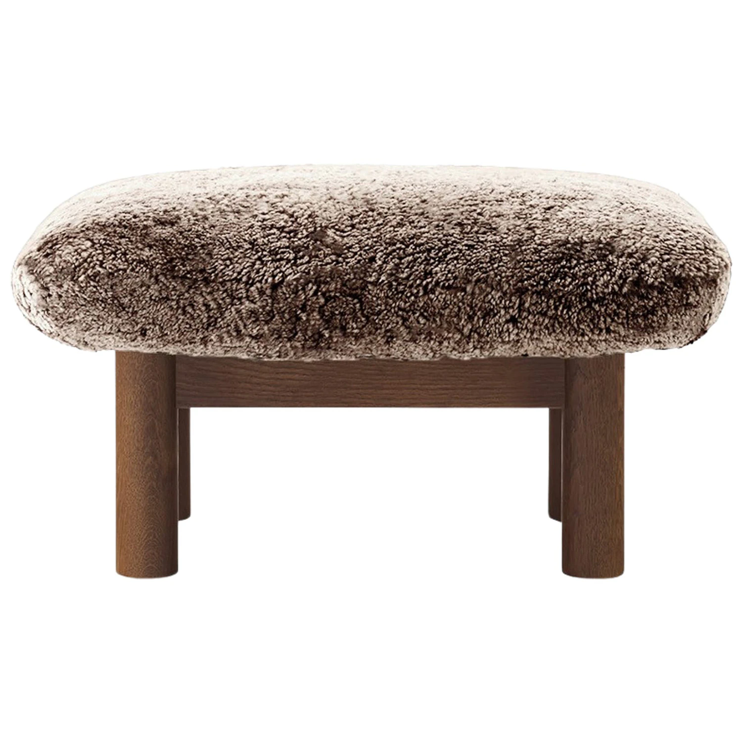 Audo Copenhagen Brasilia Ottoman M&ouml;rkbetsad Ek F&aring;rskinn - Fotpallar Massiv Ek Sahara