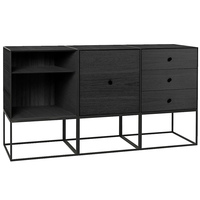 Frame 49 Trio Sideboard Med Underrede, Svartbetsad Ask