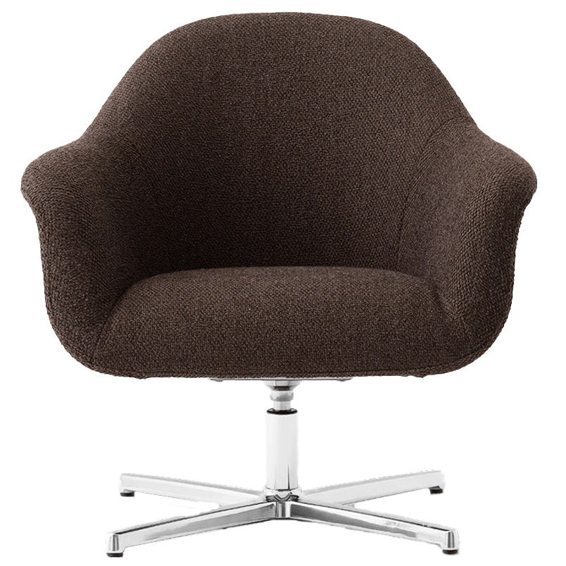 audo copenhagen harbour loungefåtölj med snurrbas logan haze 05 / aluminium - bouclé brun