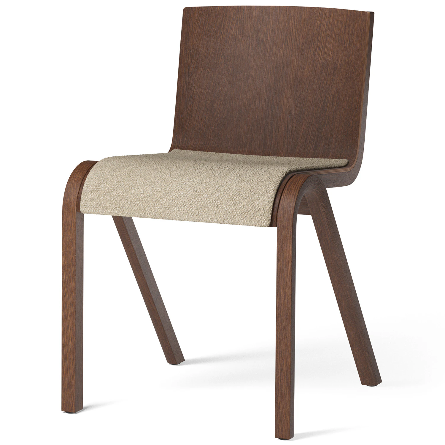 Audo Copenhagen Ready Stol Klädd Framsida Mörkbetsad Ek / Bouclé 02 - Stolar Ekfanér Beige