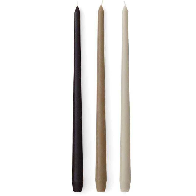 Spire Smooth Tapered Candle, H38, Ivory, Set of 6 pcs