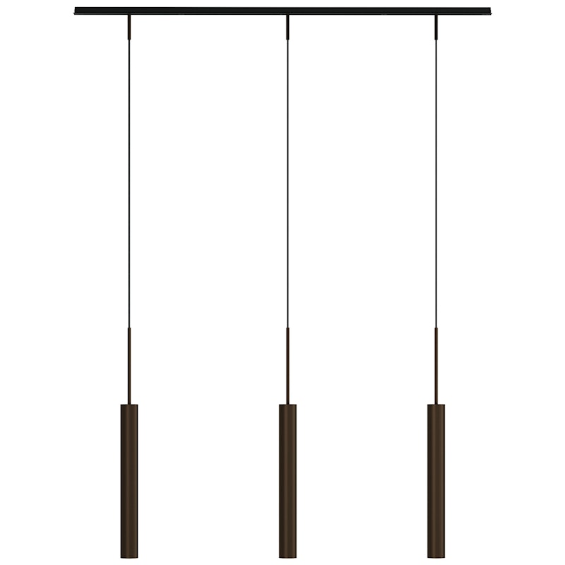 Tubulaire Pendel Med Skena Bronzed, 3 Pendlar