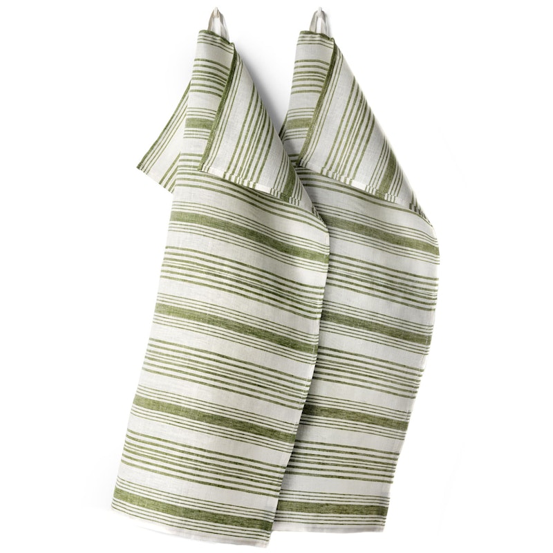 Gästabud Handduk Linne 50x70 cm 2-pack, Grön