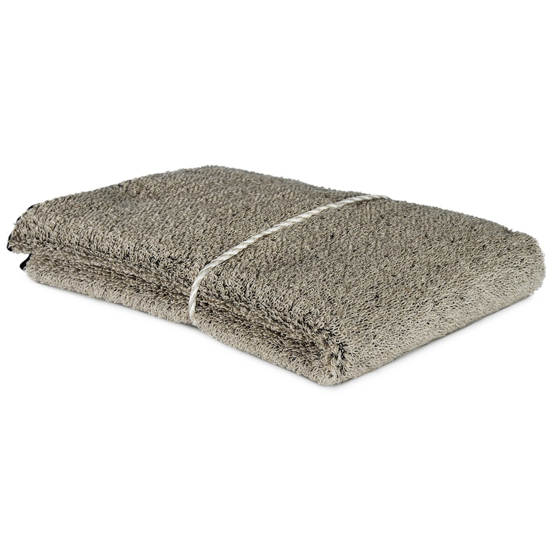 Handduk Linnefrotté 45x65 cm, Svart / Natur