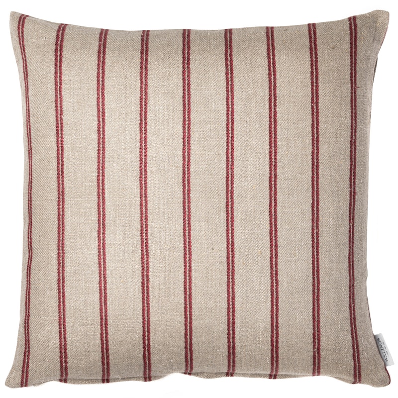 Linåker Kuddfodral 43x43 cm, Röd / Natur