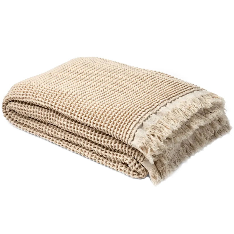 Våffla Pläd 130x200 cm, Creme